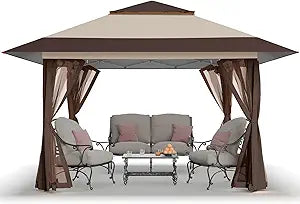 CROWN SHADES 13×13 Pop Up Gazebo, Canopy Tent, Gazebos on Clearance – Outdoor Gazebo for Backyard & Patio Furniture –.