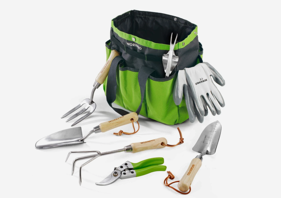 Garden Tools Set 8 Piece, Stainless Steel Heavy Duty Gardening Tools