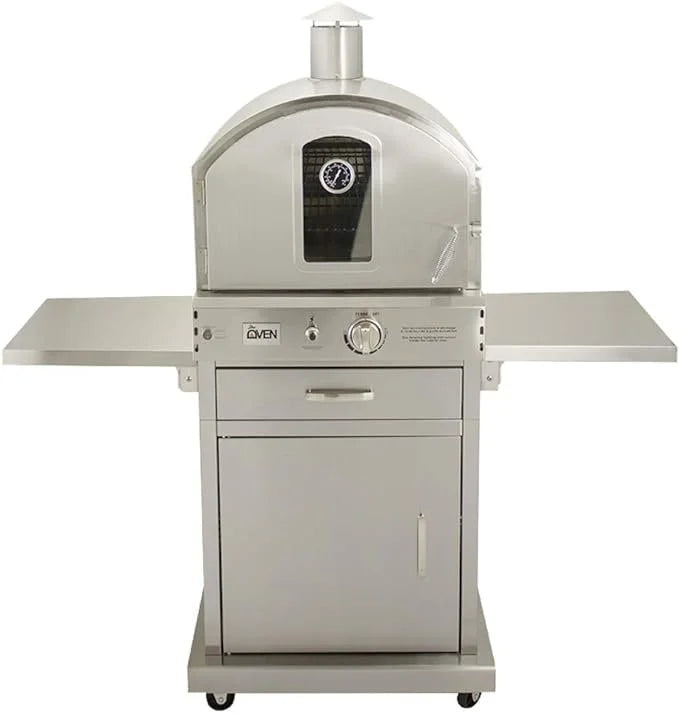 Summerset ‘The Oven’ Outdoor Freestanding Large Capacity Gas Oven with Pizza Stones, Smoker Box and Mobile Cart, 304.