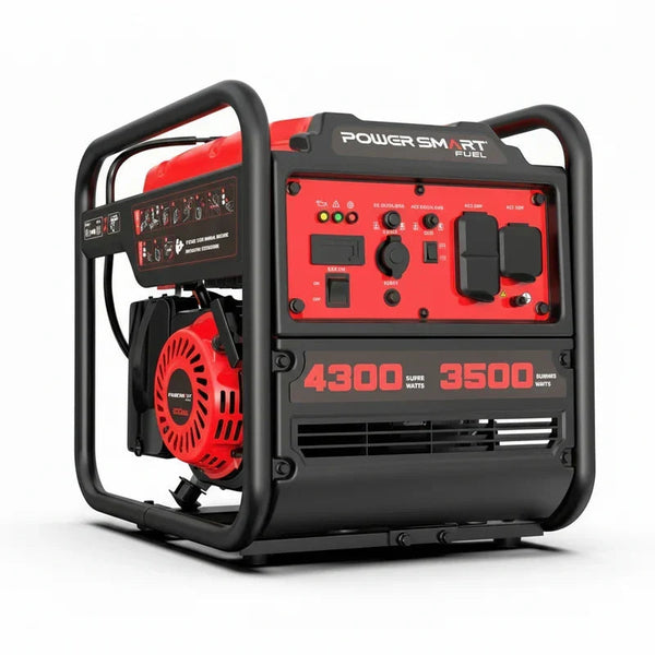 PowerSmart 4300-Watt Portable Generator with Inverter Technology, 3500W Rated, 223cc 4-Stroke Gas Powered Engine, 30.