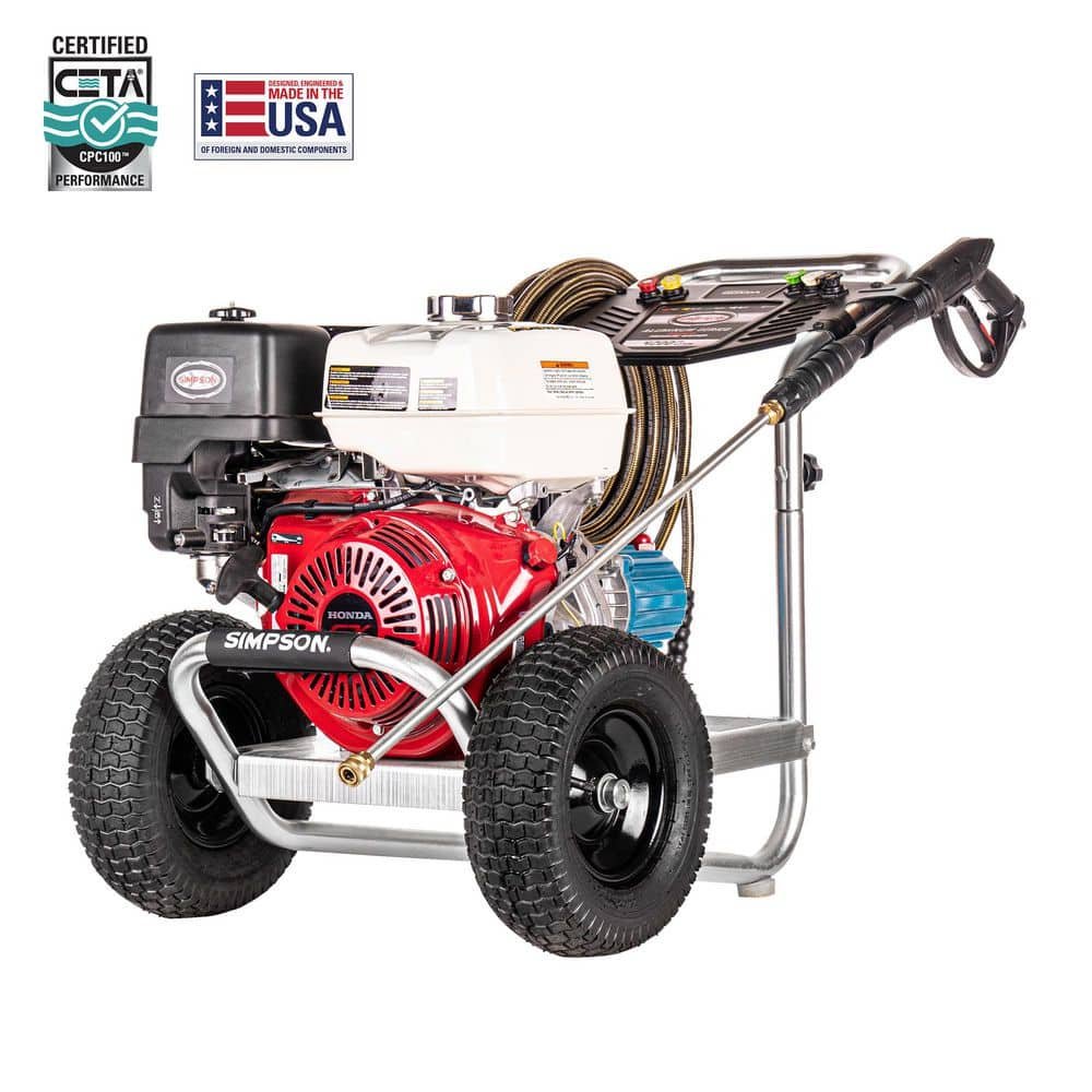 SIMPSON 4200 PSI 4.0 GPM Gas Pressure Washer, Honda GX390 Engine, Aluminum Frame, Commercial Cold Water Power Cleaner.