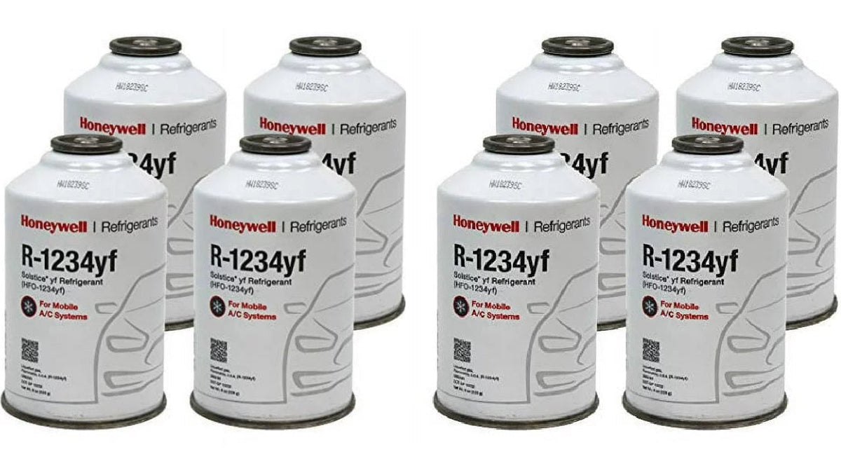 Honeywell R-1234yf Refrigerant – 8 Cans (8oz Each), Genuine