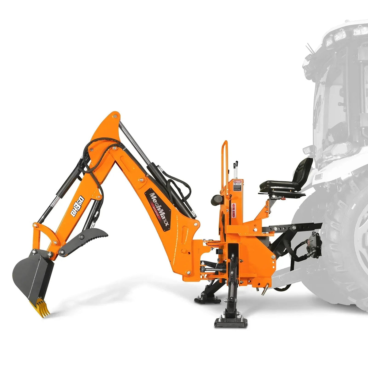9' Tractor Backhoe Attachment with Hydraulic Thumb, 15" Bucket, Self-Contained Pump, for 25-100 HP, Cat. 1&2 Tractor.