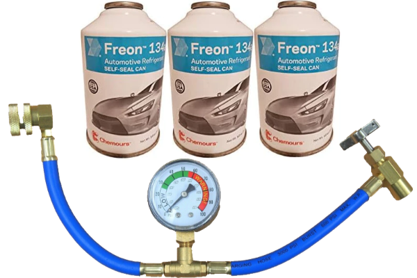 Chemours R-134a Refrigerant – 3-Pack (12oz Self-Sealing Cans), MVAC