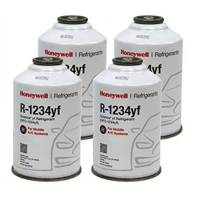 Honeywell R-1234yf Refrigerant – 4 Cans (8oz Each) with HD Brass Can Tap