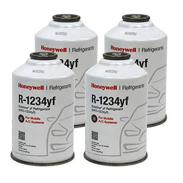 Honeywell R-1234yf Refrigerant – 4 Cans (8oz Each) with HD Brass Can Tap
