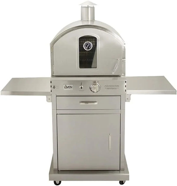 Summerset ‘The Oven’ Outdoor Freestanding Large Capacity Gas Oven with Pizza Stones, Smoker Box and Mobile Cart, 304.