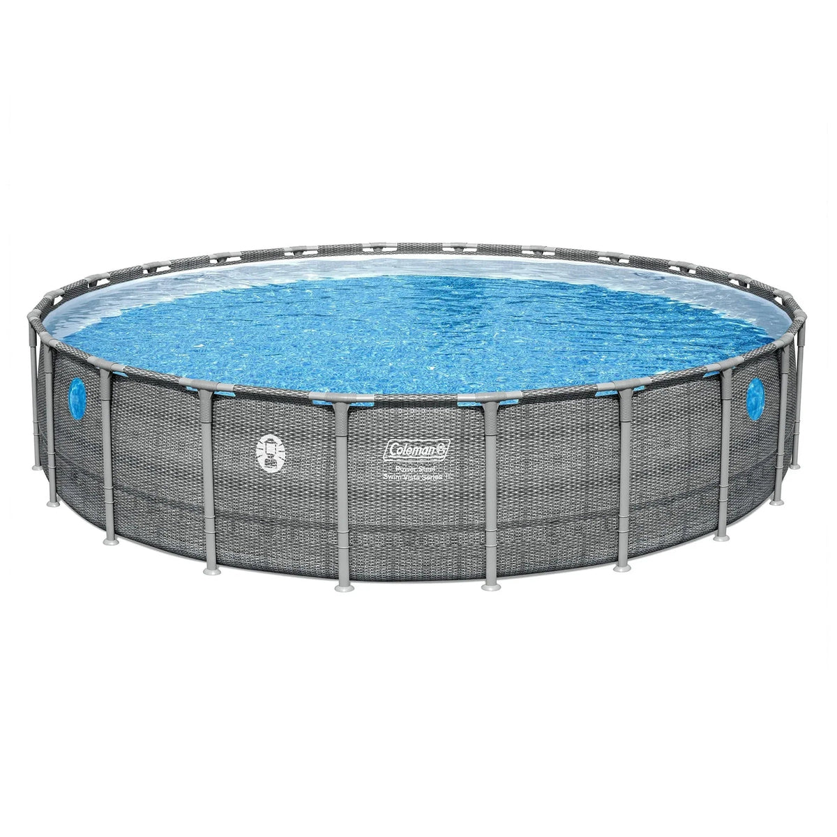 Coleman Power Steel 22'x52" Metal Frame Above Ground Pool w/ Pump, Ladder, & Cover, Gray