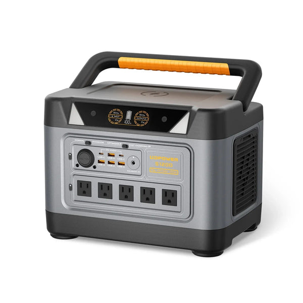 UDPOWER S1200 Portable Power Station 1200W (Surge 1800W), Max 400W Solar Input, UPS, UL2743, for Home RV Emergency.