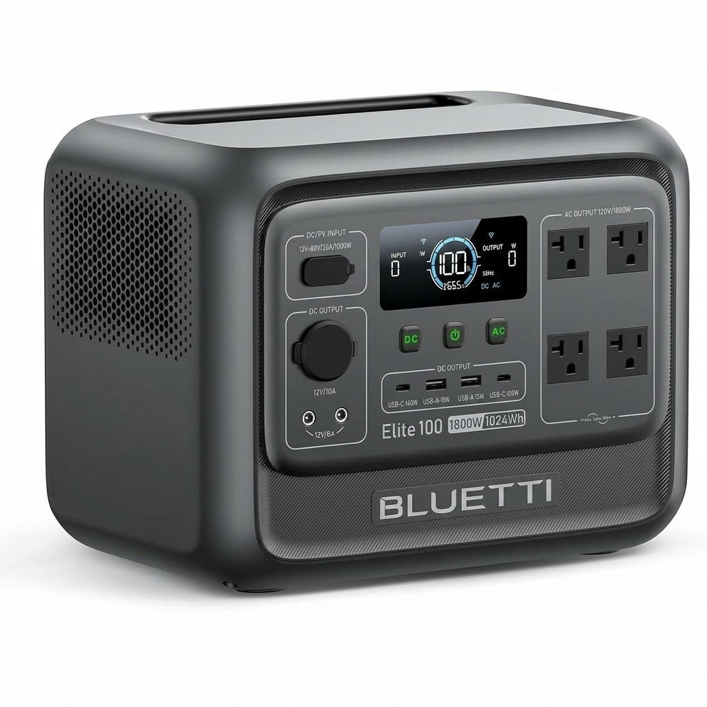 BLUETTI Elite 100 V2 Portable Power Station, 1024Wh LFP Battery Backup w/ 4 1800W AC Ports (3600W Surge), 35% Smaller.
