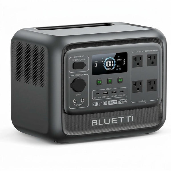 BLUETTI Elite 100 V2 Portable Power Station, 1024Wh LFP Battery Backup w/ 4 1800W AC Ports (3600W Surge), 35% Smaller.