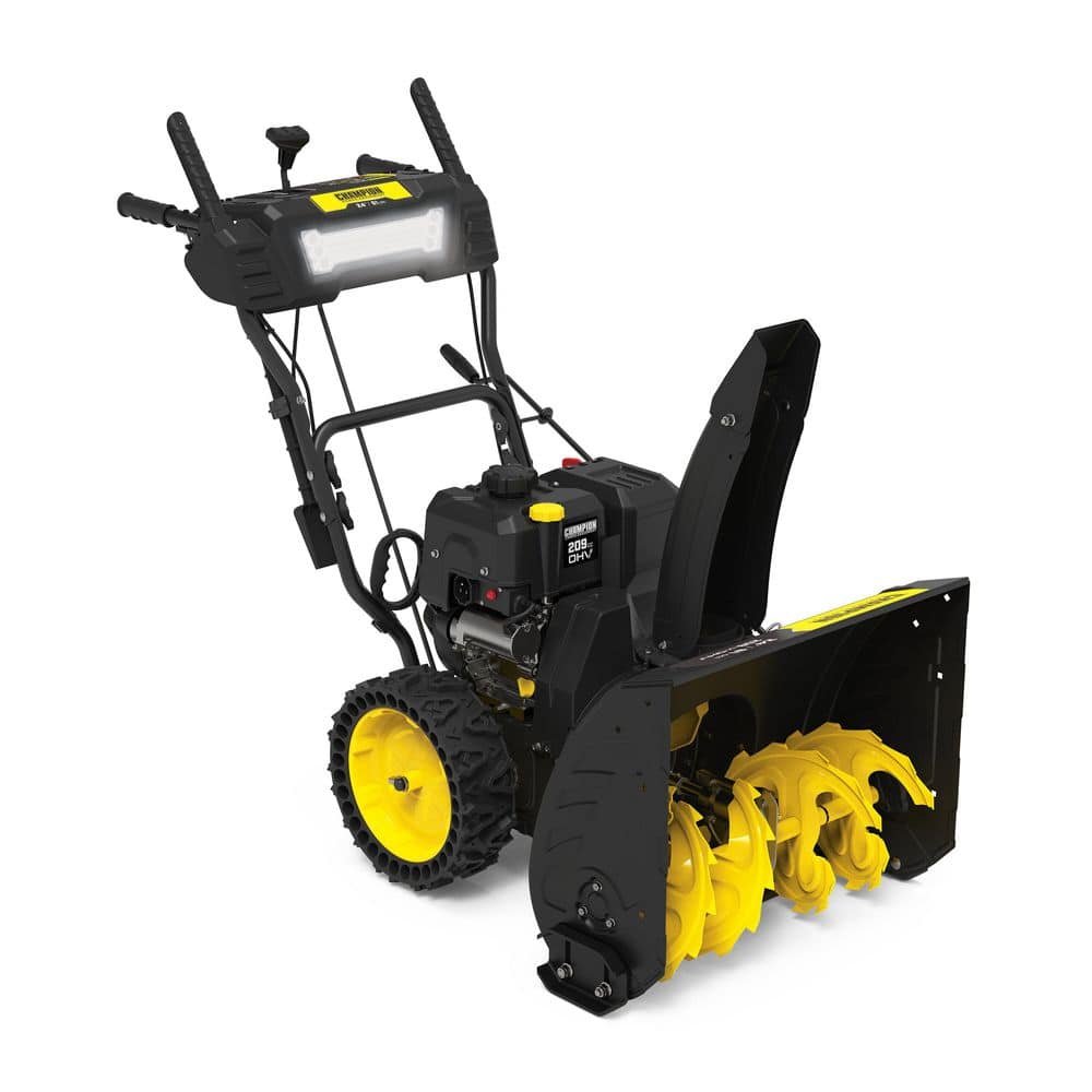 Champion Power Equipment 24 in. 209cc Electric Start 2-Stage Self-Propelled Gas Snow Blower with EZ Turn, LED Headlight.