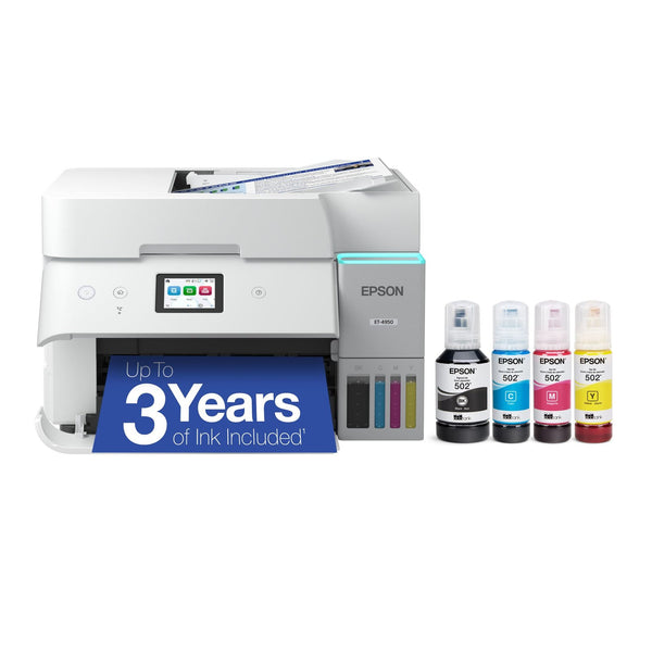 Epson – EcoTank ET-4950 Wireless All-in-One Color Supertank Inkjet Printer – White