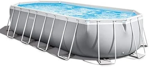 INTEX 26797EH Prism Frame Premium Oval Above Ground Swimming Pool Set: 20ft x 10ft x 48in – Includes 1500 GPH Cartridge.