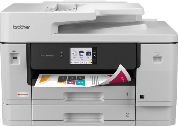 Brother – INKvestment 6960 Wireless Color All-in-One Inkjet Printer with 11"x17" capabilities/2 Paper Trays.