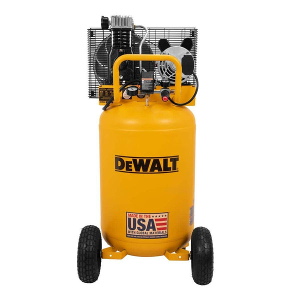 DEWALT 30 Gal., Max 175 psi Electric 6.2 SCFM at 90 psi, Single-Stage, Oil Lube, Vertical, Portable Air Compressor.