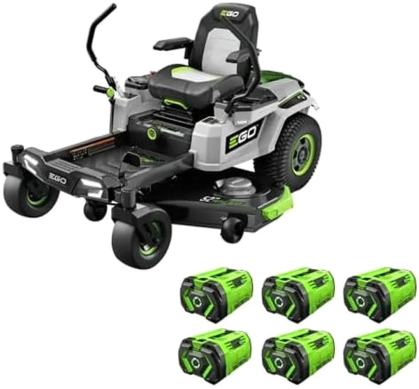 EGO Power+ Electric Riding Lawn Mower, 52" Deck with Zero Turn Radius, Includes (6) 56V 12.0Ah Batteries and Charger –.