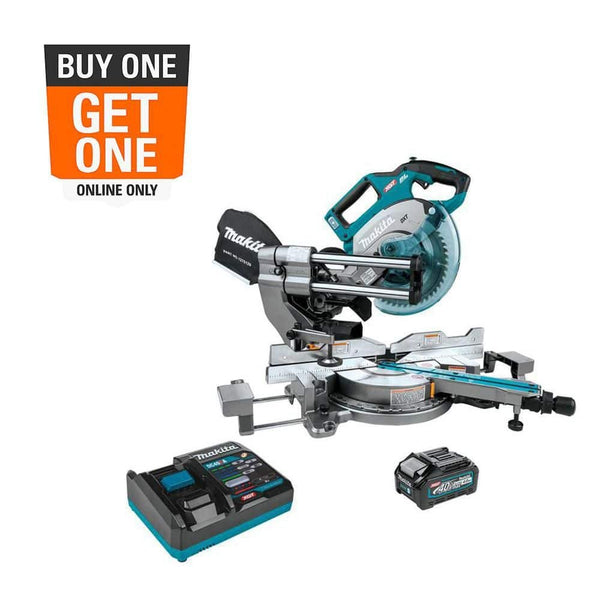 Makita 40V max XGT Brushless Cordless 8-1/2 in. Dual-Bevel Sliding Compound Miter Saw Kit, AWS Capable (4.0Ah) GSL02M1