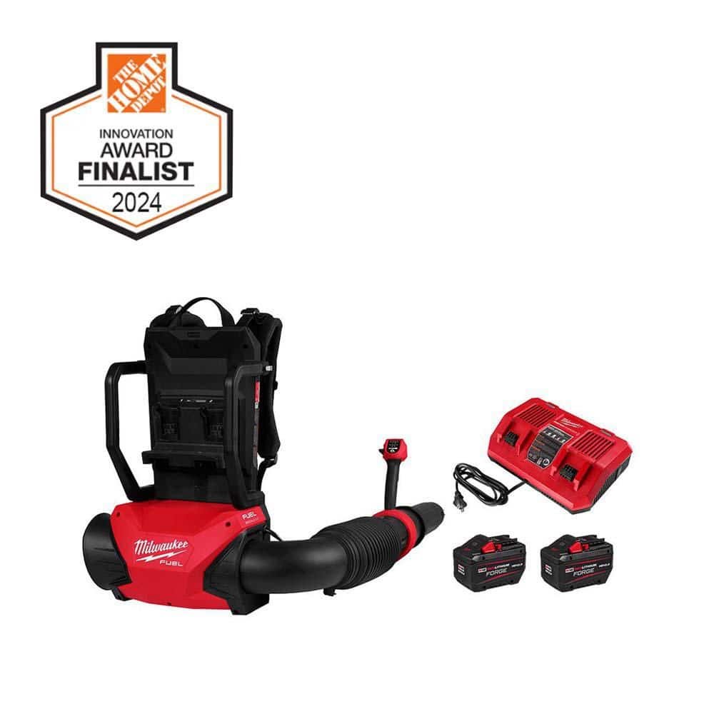 Milwaukee M18 FUEL 155 MPH 650 CFM 18V Brushless Cordless Battery Backpack Blower w/ (2) 12.0 Ah FORGE Batteries.