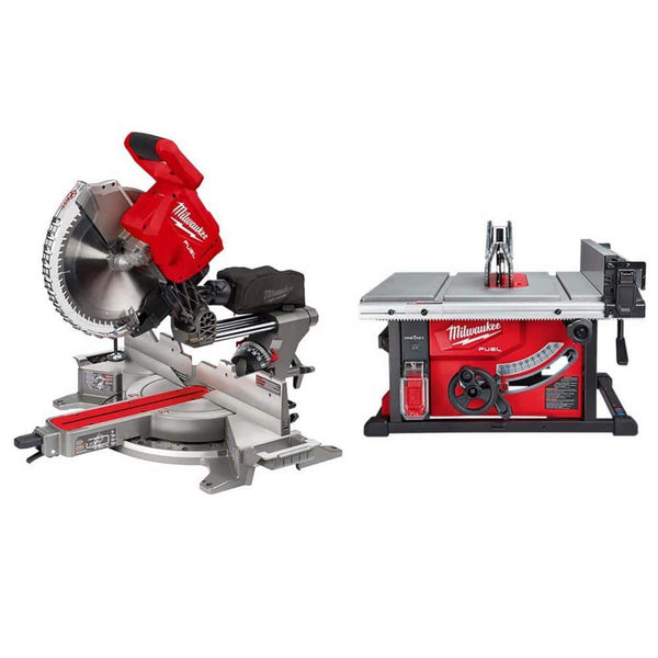Milwaukee M18 FUEL 18V Lithium-Ion Brushless 12 in. Cordless Dual Bevel Sliding Compound Miter Saw with 8-1/4 in. Table.