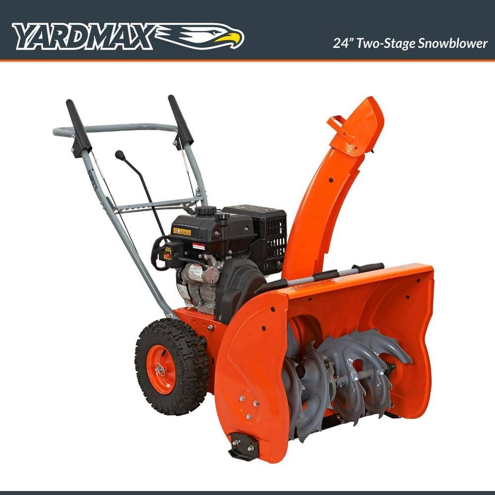 YARDMAX 24 in. 212cc Two-stage Self-propelled Gas Snow Blower with Push-button Electric Start YB6270